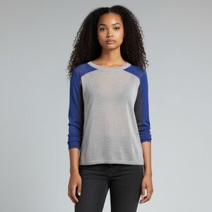 AIKO Colorblock Metallic Glitter Draped Top XS